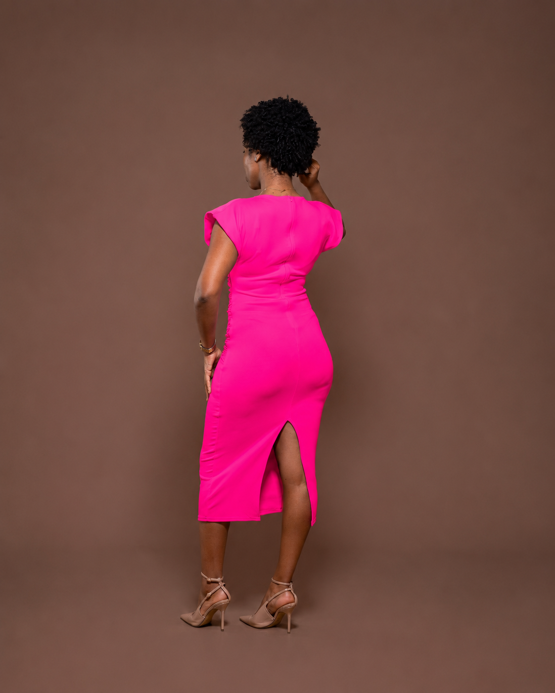 Monroe Fitted Dress in Pink