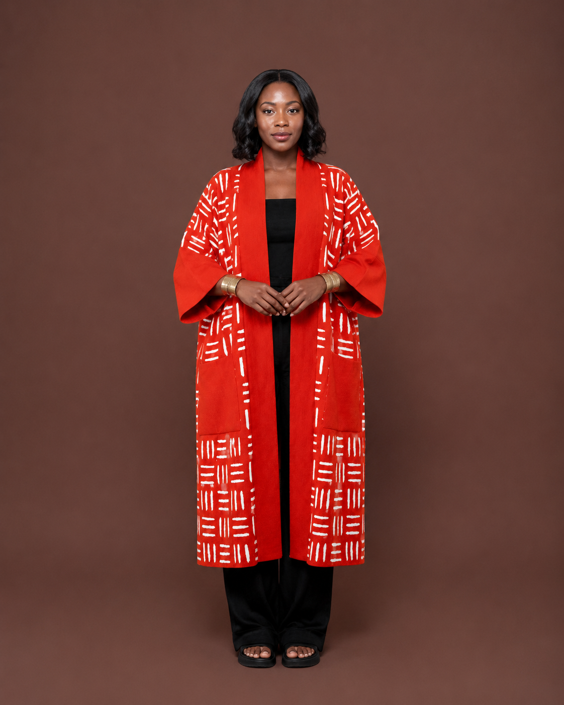Sanaa Kimono in Tangerine White