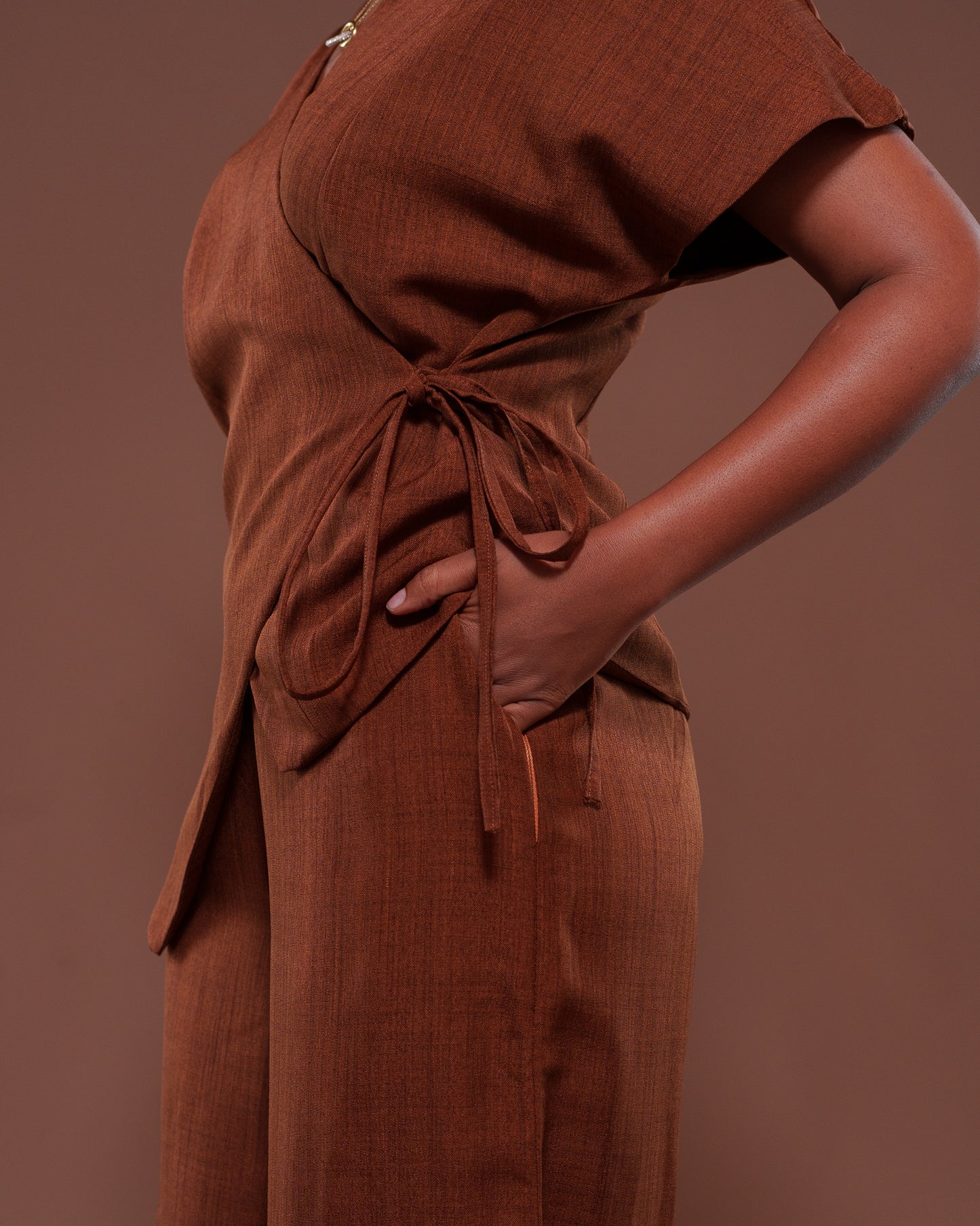 Camilla Wrap Top in Choco