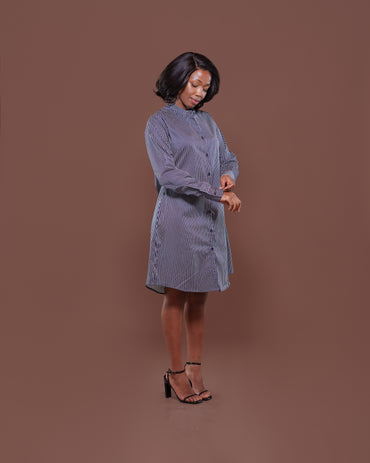 Marina Shirt Dress in Navy