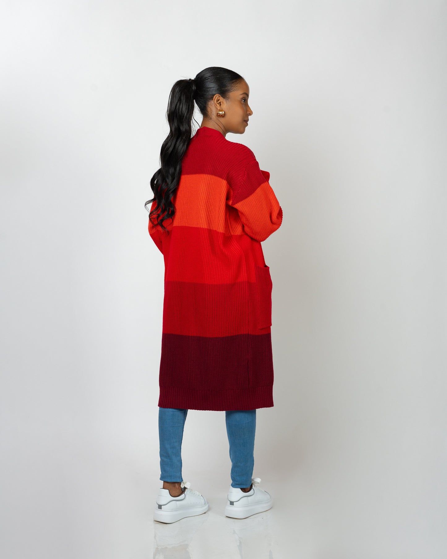 Scarlet Monochrome Midi Cardigan