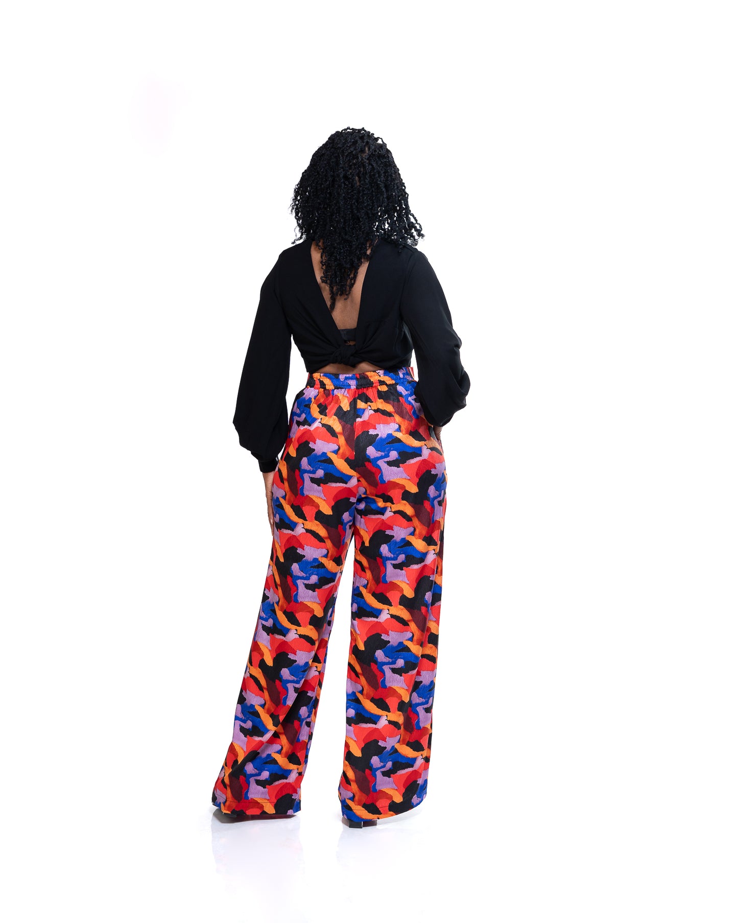 Monet Wide Leg Pants In Red