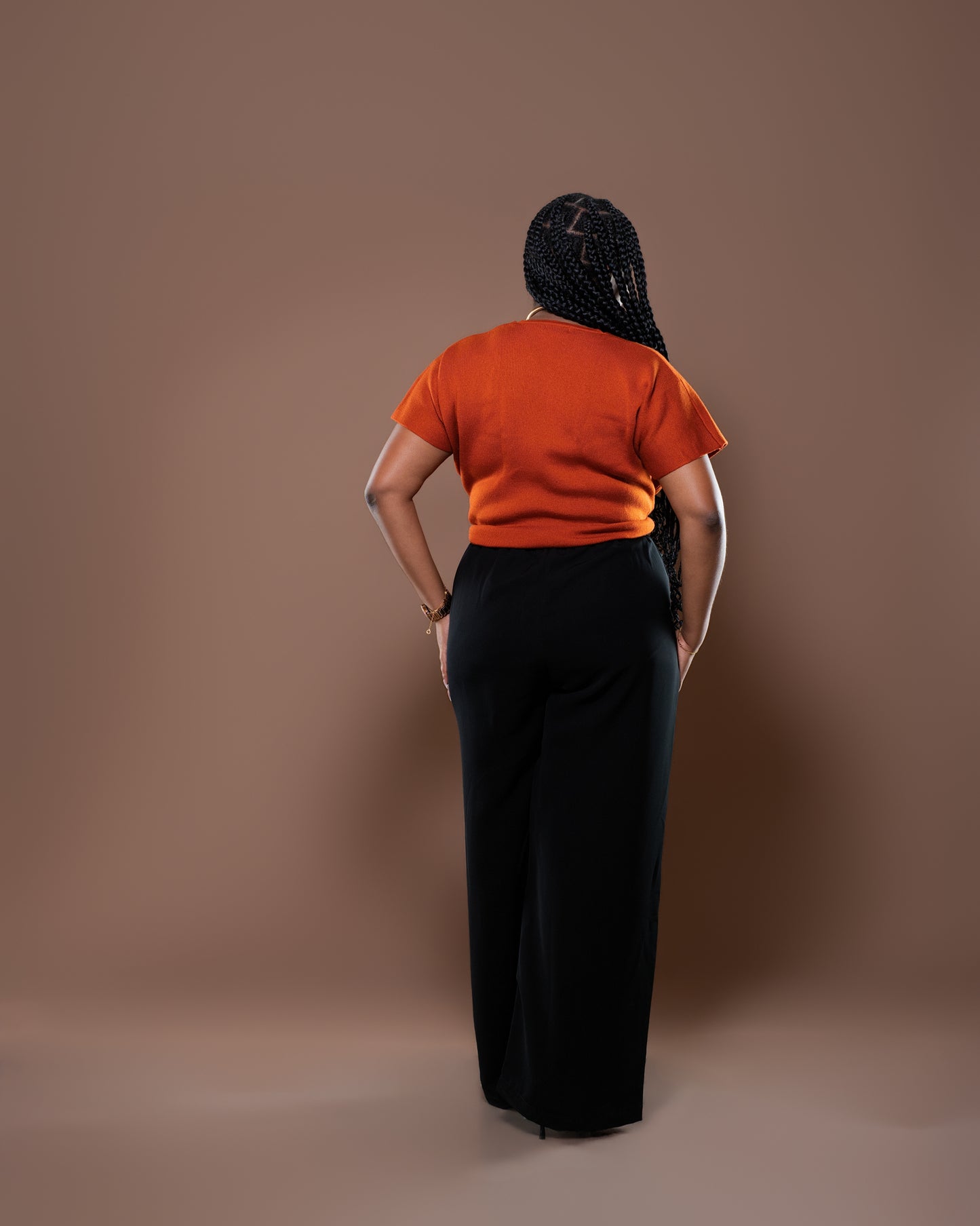 Ayla Knit Top In Burnt Orange
