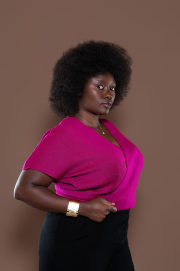 Ayla Knit Top In Fuschia