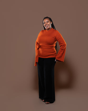 Aura Knit Top in Burnt Orange