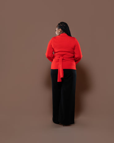 Aura Knit Top in Red