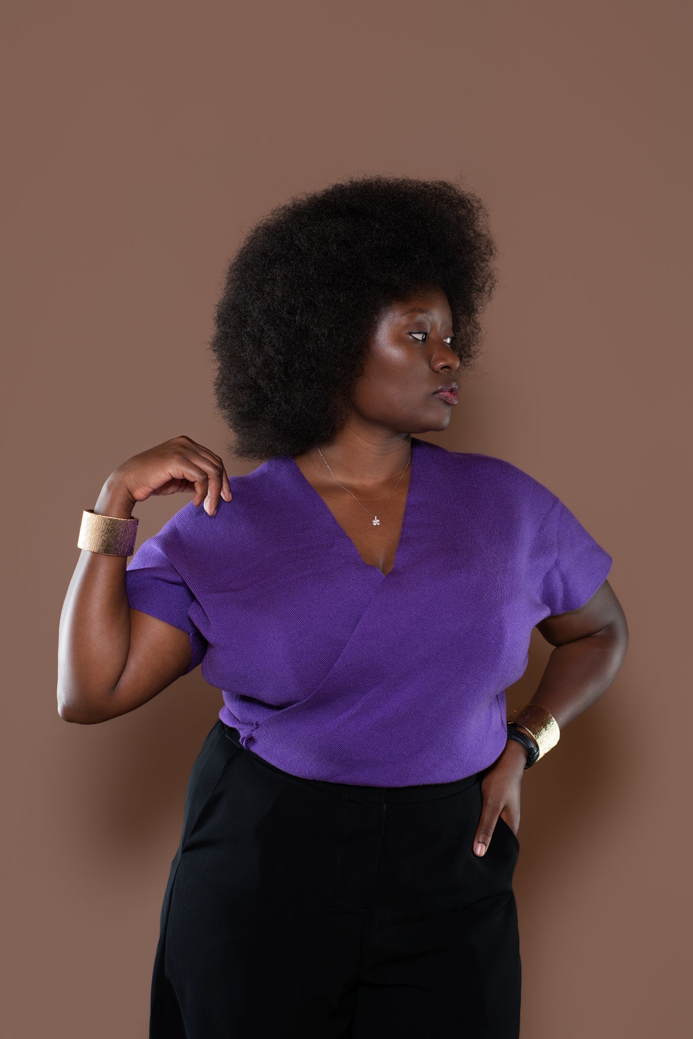 Ayla Knit Top In Plum