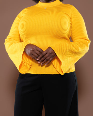 Aura Knit Top in Mustard