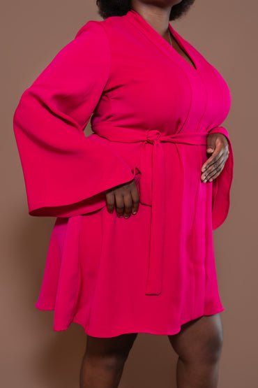 Vouge Mini Dress in Ruby Pink