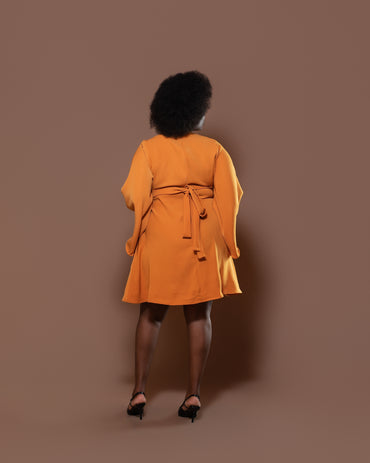 Vouge Mini Dress in Mustard
