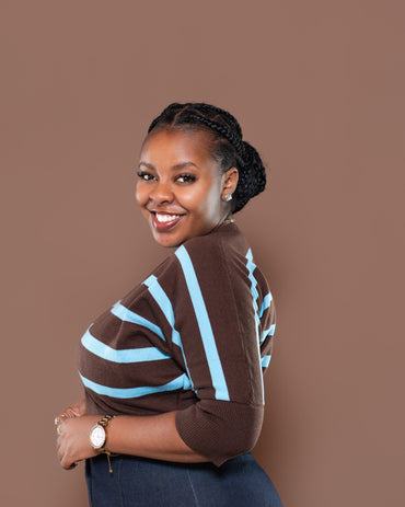 Riviera Stripe Knit Top in Brown