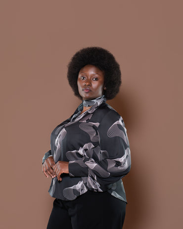 Bella Blouse in Monochrome Wave
