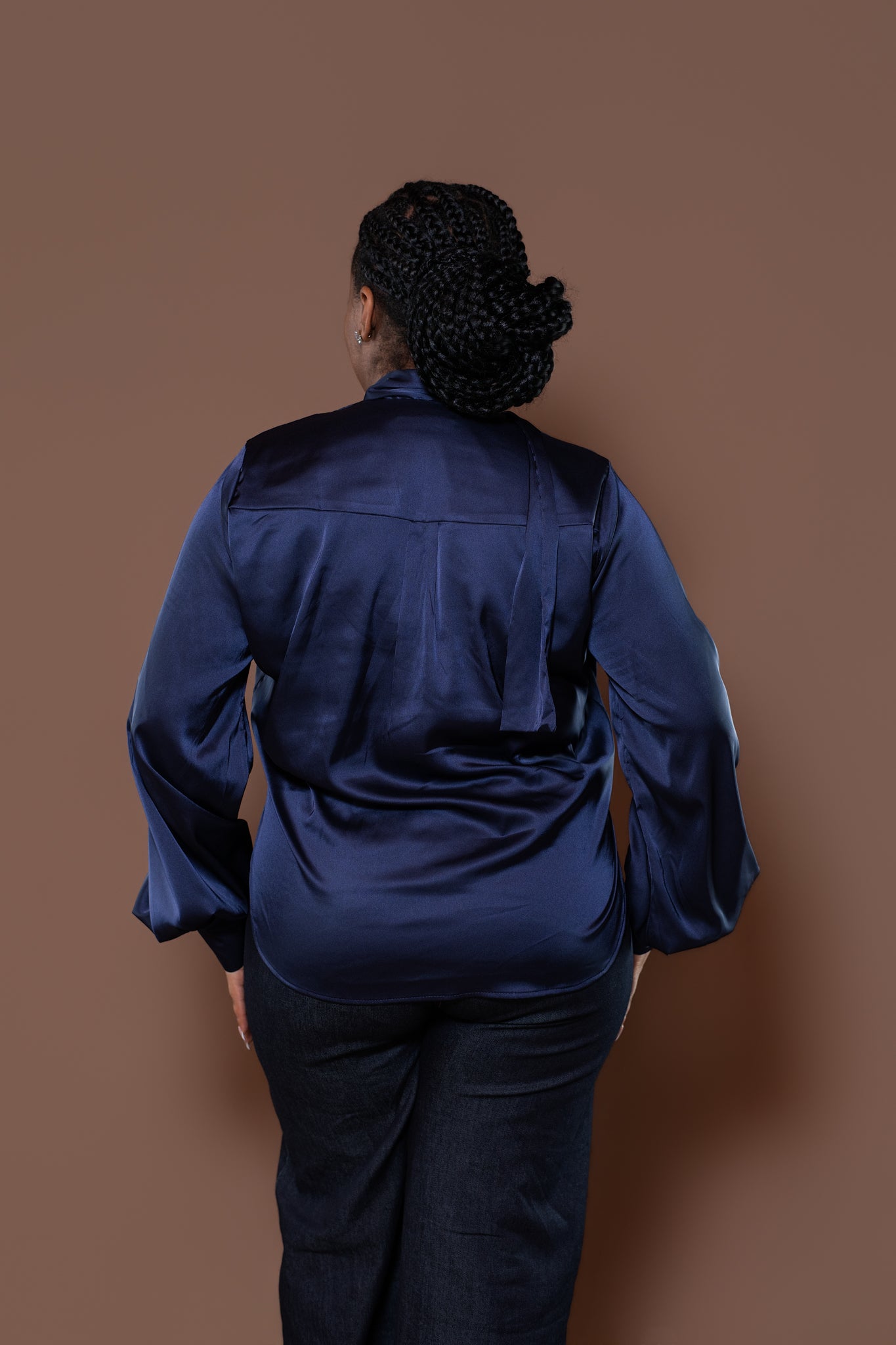 Bella Blouse in Navy Shine