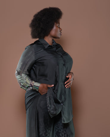 Botanical Boarder Blouse in Sage