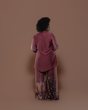 Botanical Boarder Blouse in Mauve