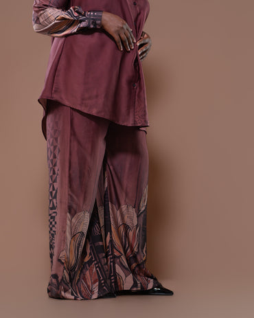 Botanical Boarder Pants in Mauve