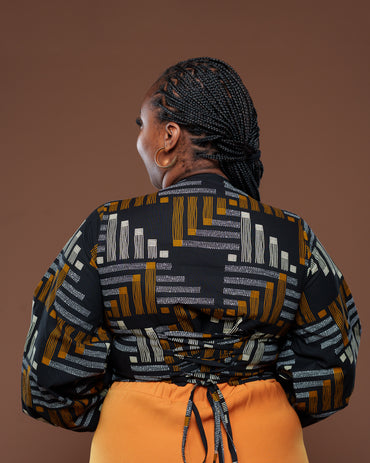 Adire Corset Top In Mizani
