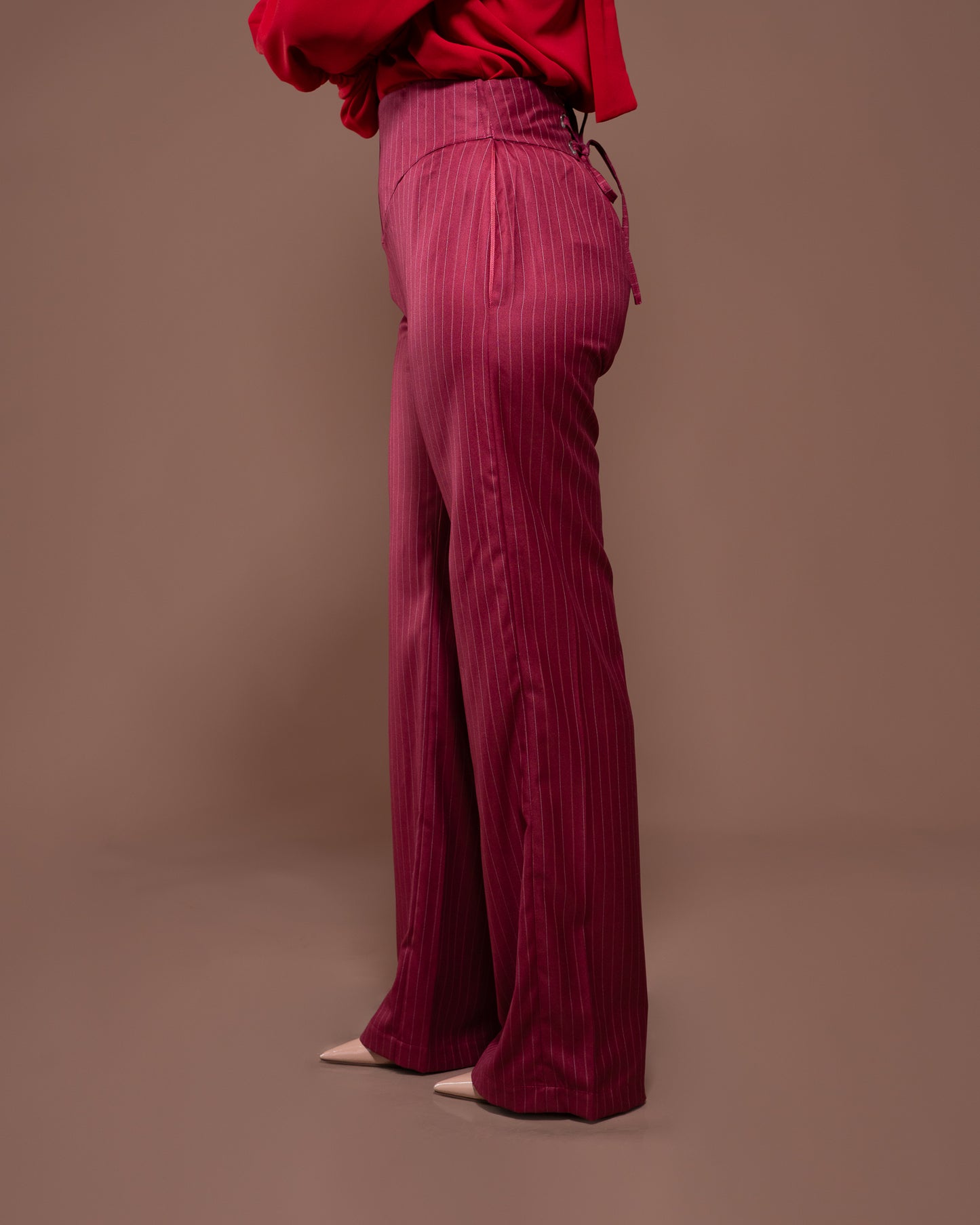Donna Corset Pants in Merlot Striped