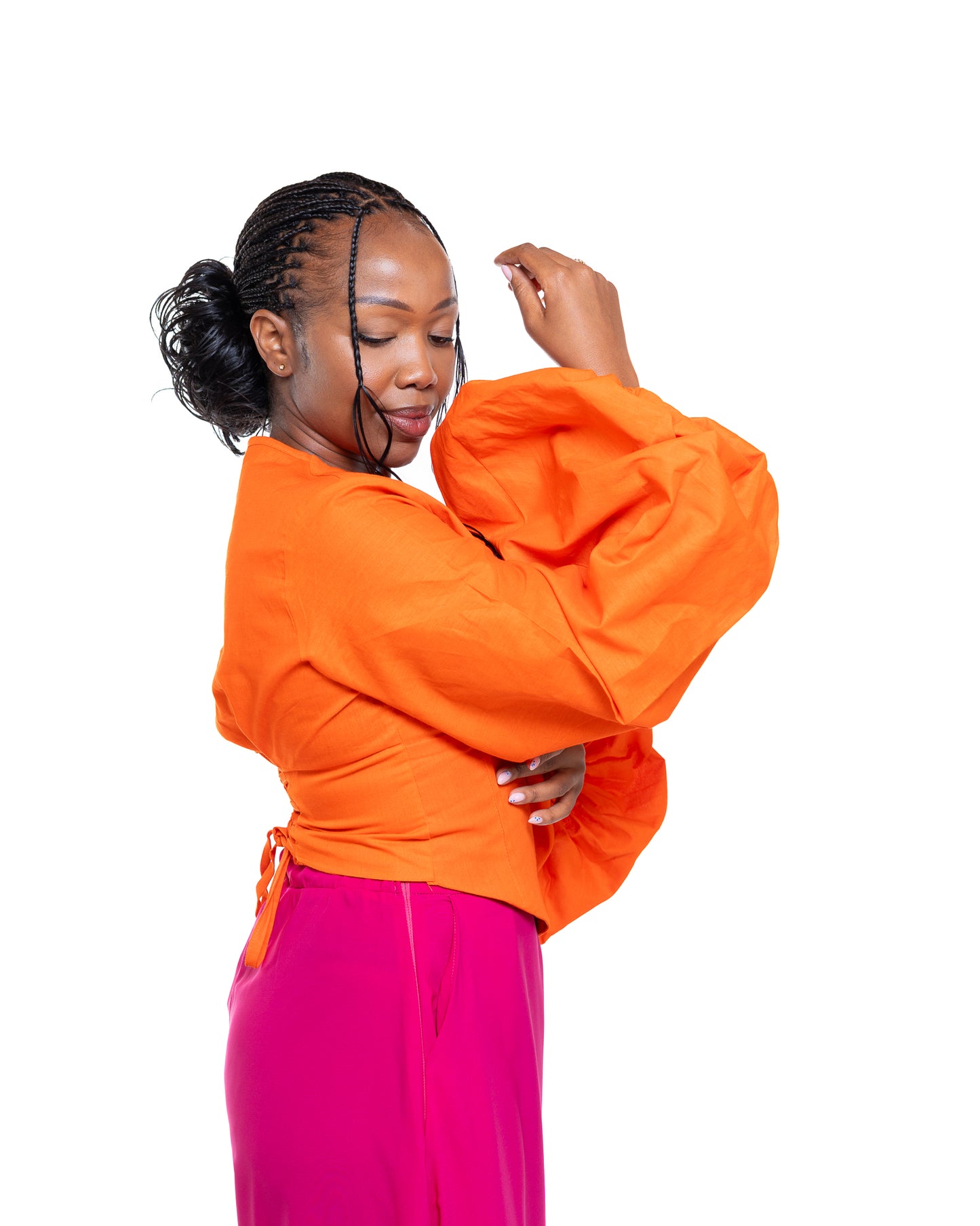 Adire Corset Top In Orange