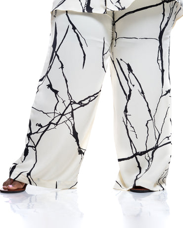 Fluid Wide Leg Pants in Marble Mist