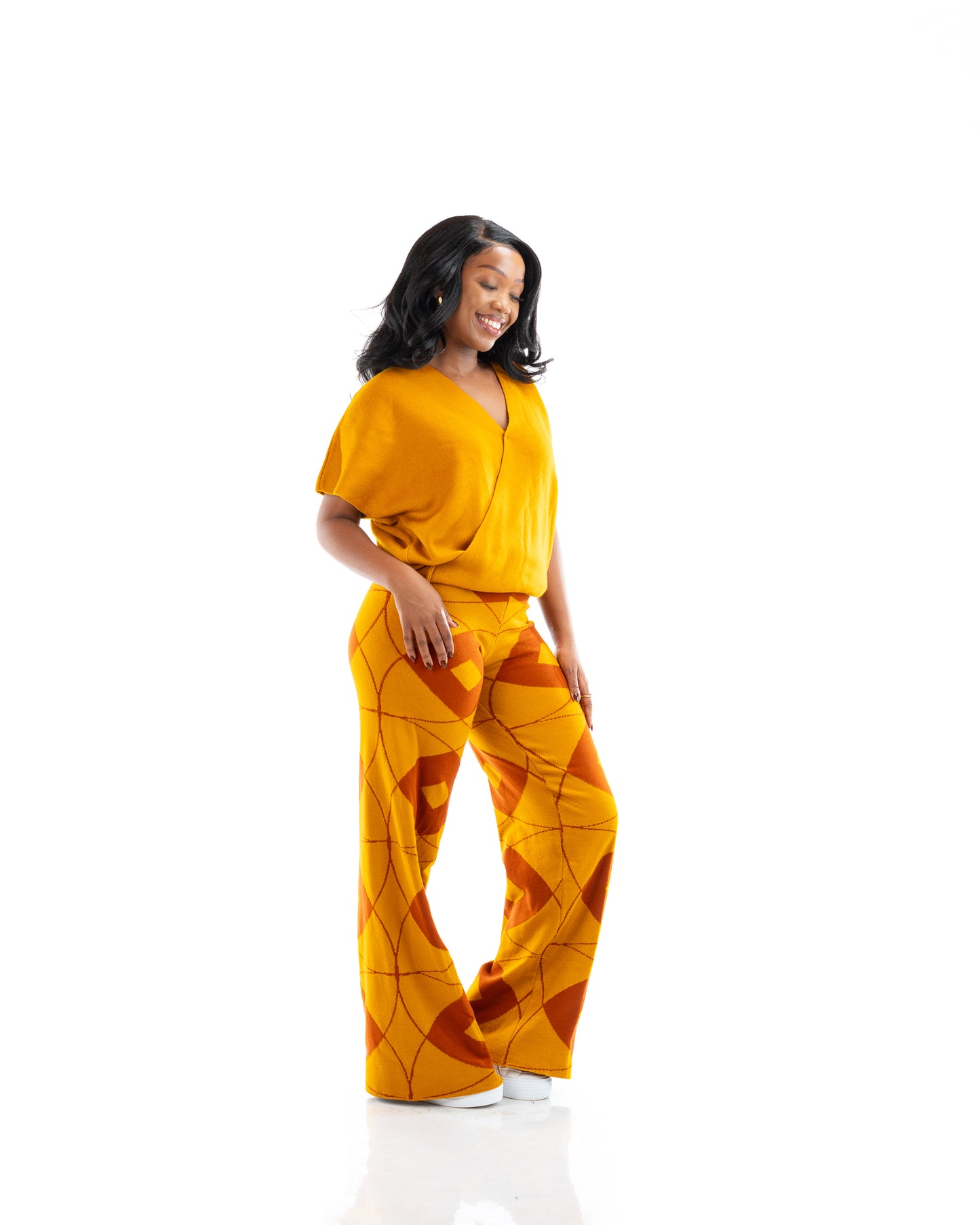 Ayla Knit Pants In Mustard