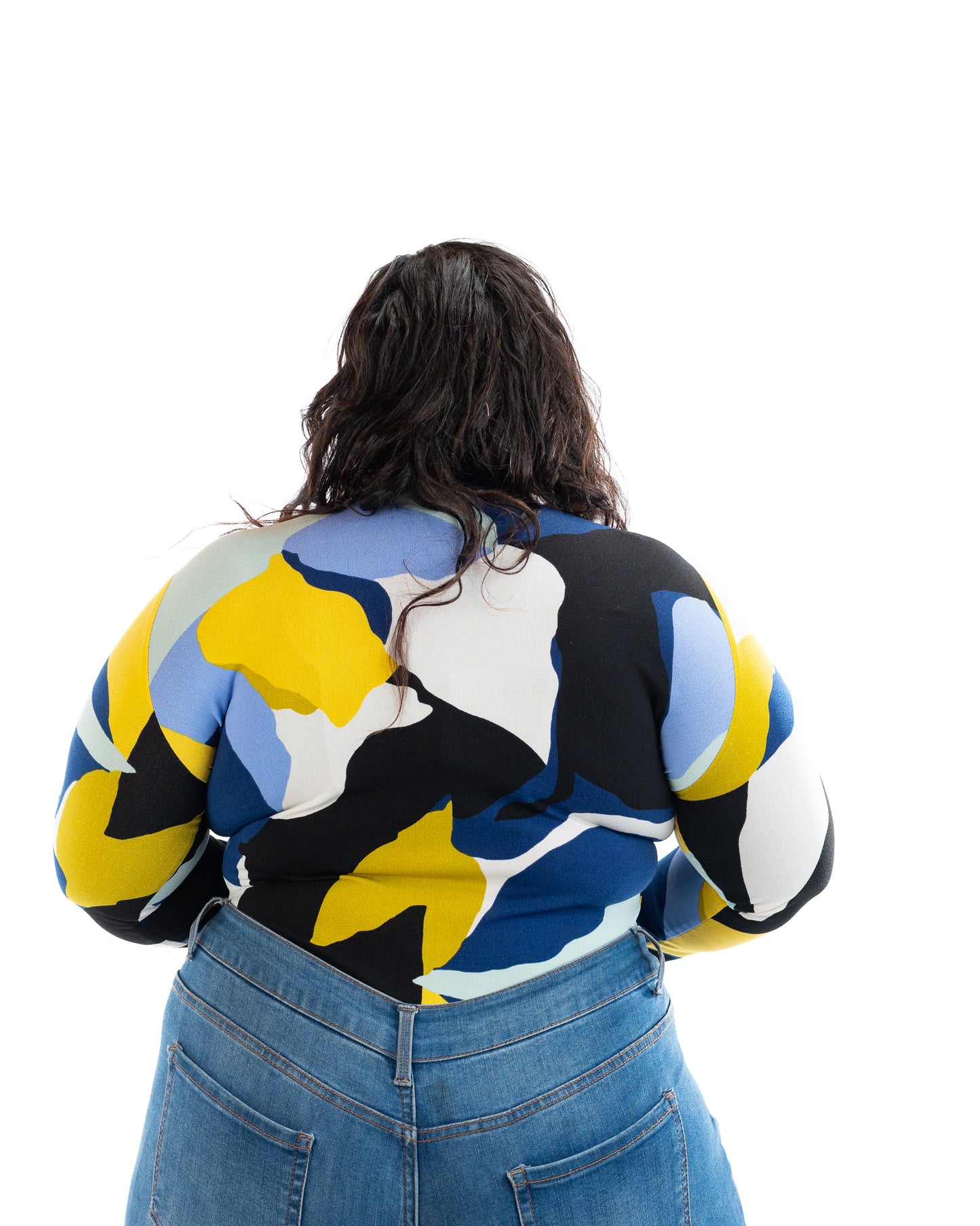 Abstract Canvas V-Neck Bodysuit