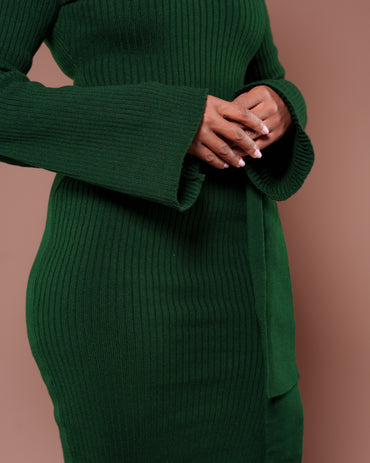 Aura Knitted Dress In Green