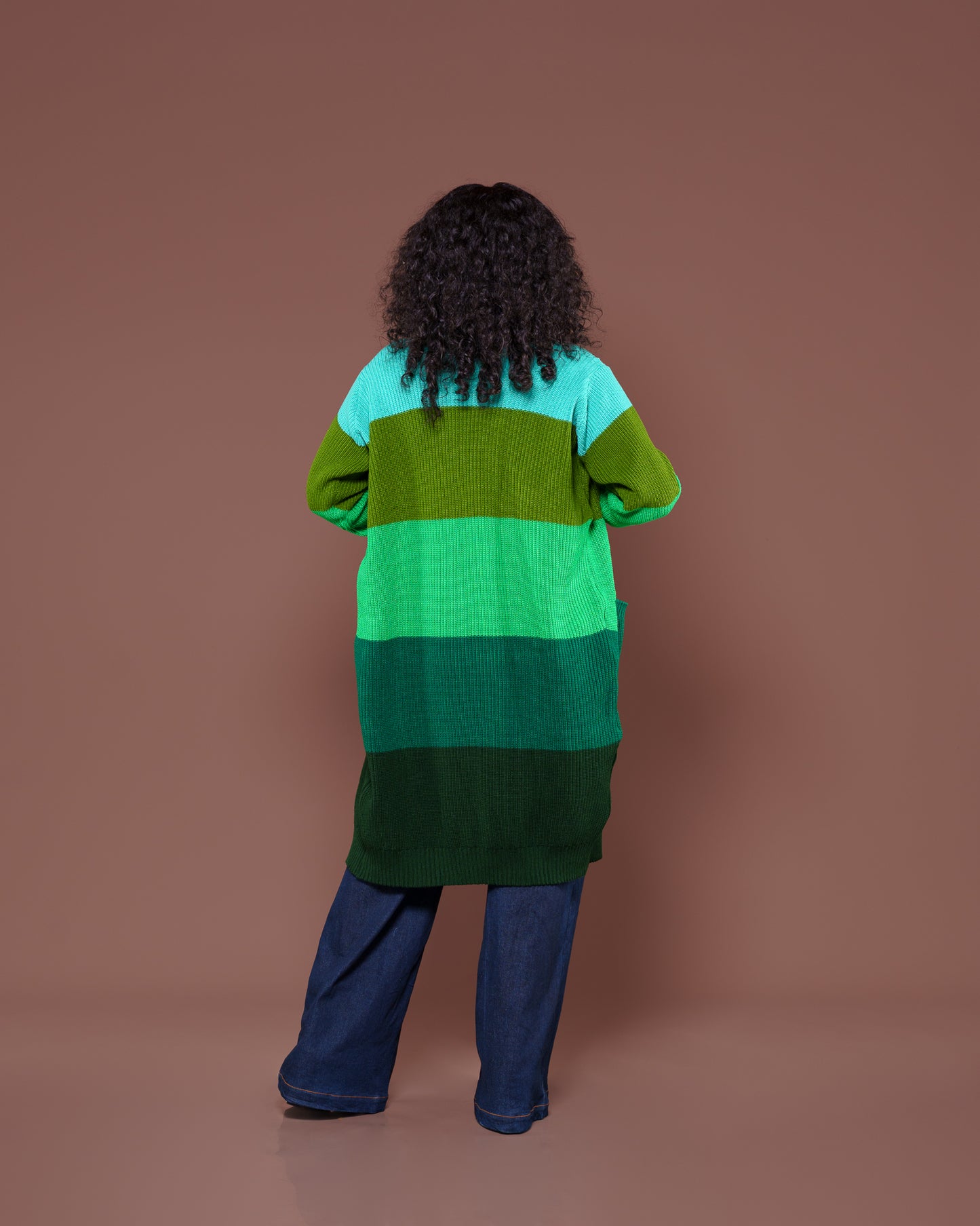 Emerald Monochrome Midi Cardigan