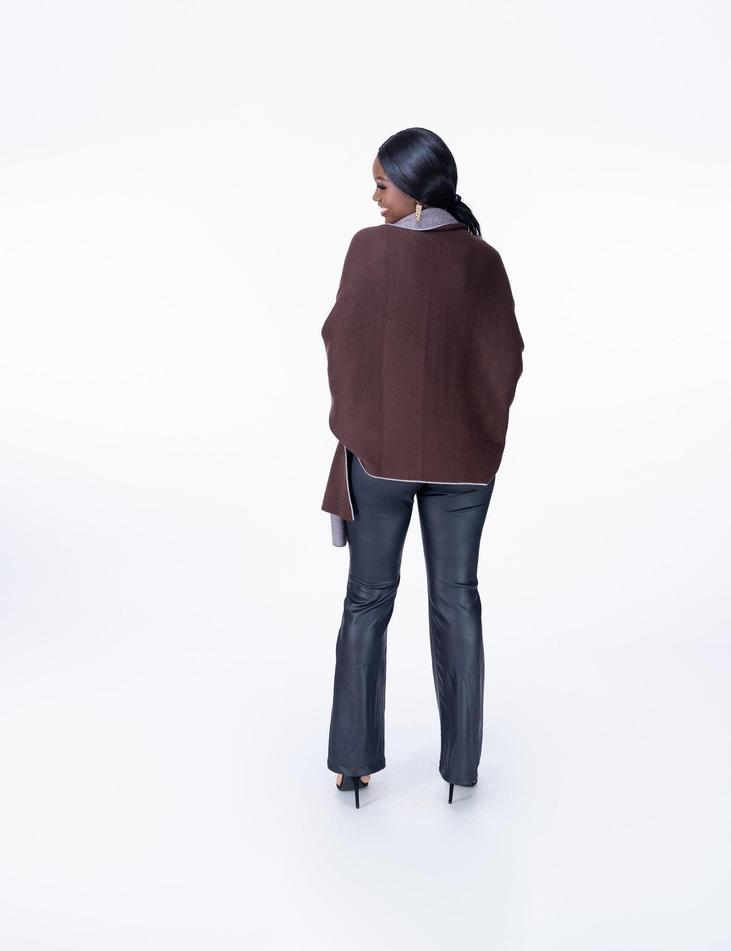 Madeline shawl in Chocolate |Dark Brown Cardigan Scarf Fashion| Style For Ladies |Accessories |Ladies Warm Clothing -Ikojn Westlands Nairobi Kenya
