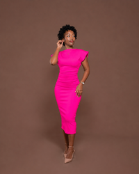 Monroe Fitted Dress in Pink