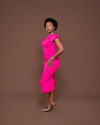 Monroe Fitted Dress in Pink