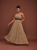 Mocha Meadow Maxi Shift Dress