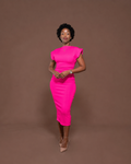 Monroe Fitted Dress in Pink