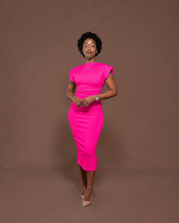 Monroe Fitted Dress in Pink