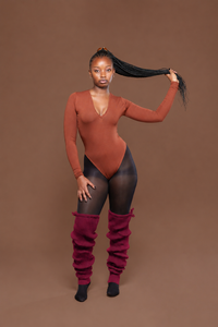 Thigh Land Legwarmer In Burgundy