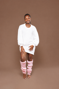Sienna Sweater Dress In White