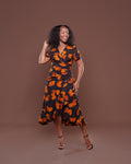 Valentina Midi Wrap Dress Marigold Bloom