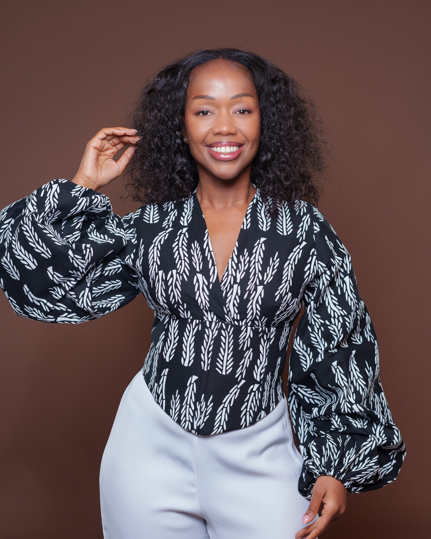 Adire Corset Top In Selene