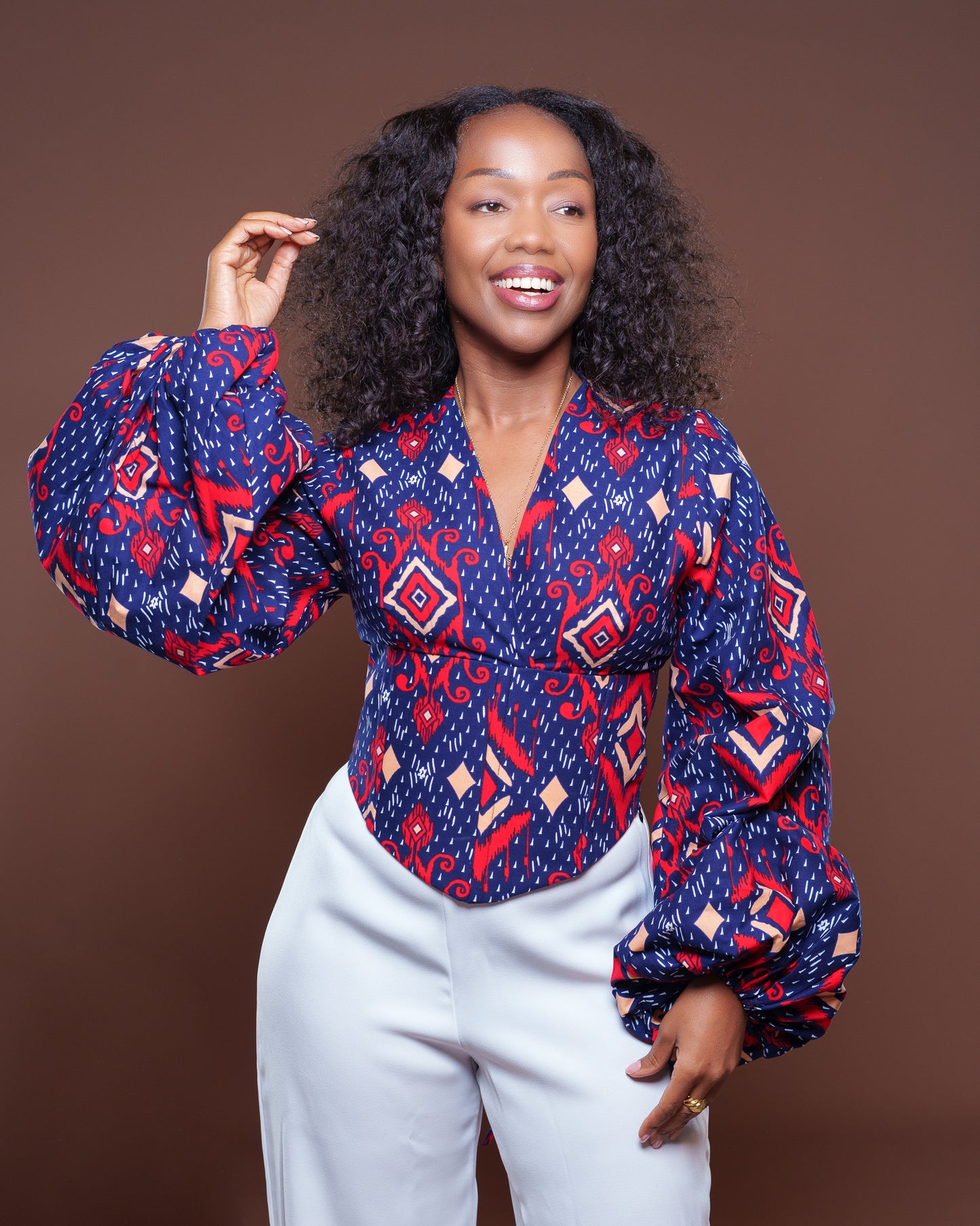 Adire Corset Top In Zuwena
