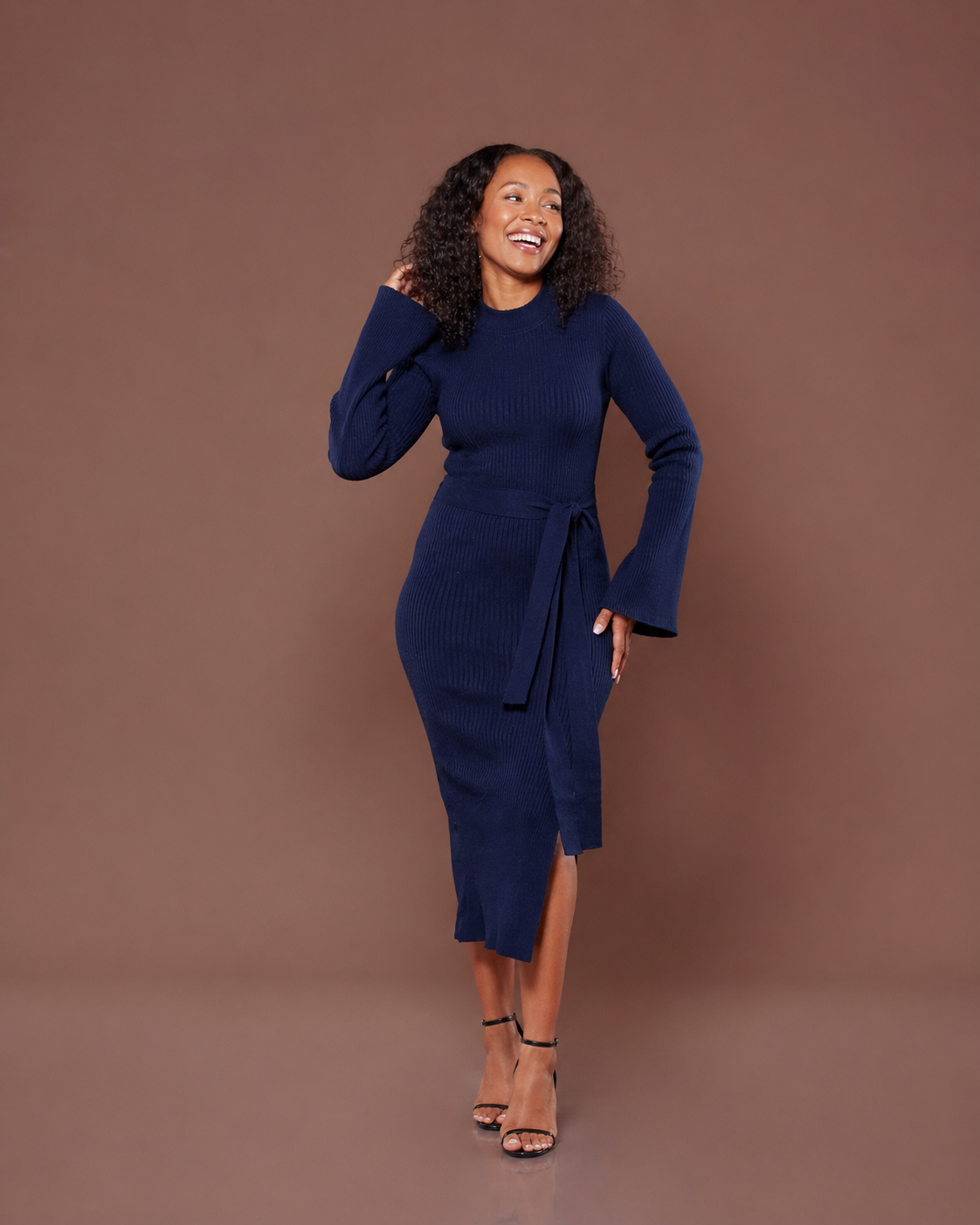 Aura Knitted Dress In Navy