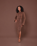 Aura Knitted Dress In Choco
