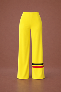 Fluid Two-Tone Pants In Neon Green