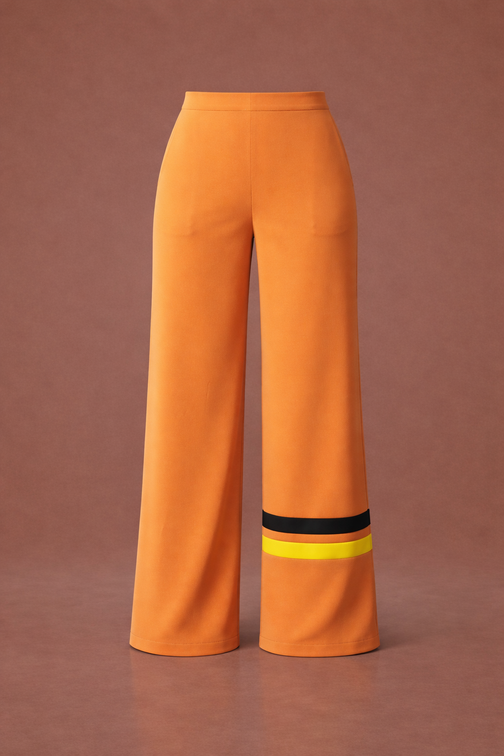 Fluid Two-Tone Pants In Mustard
