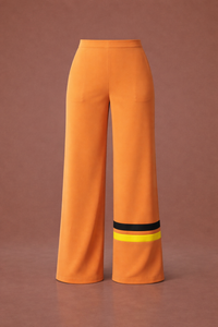 Fluid Two-Tone Pants In Mustard