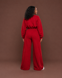 Luxe Leisure  Pant Set in Red