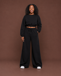 Luxe Leisure  Pant Set in JetBlack