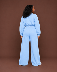 Luxe Leisure  Pant Set in Sky
