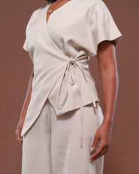 Camilla Wrap Top in Ivory
