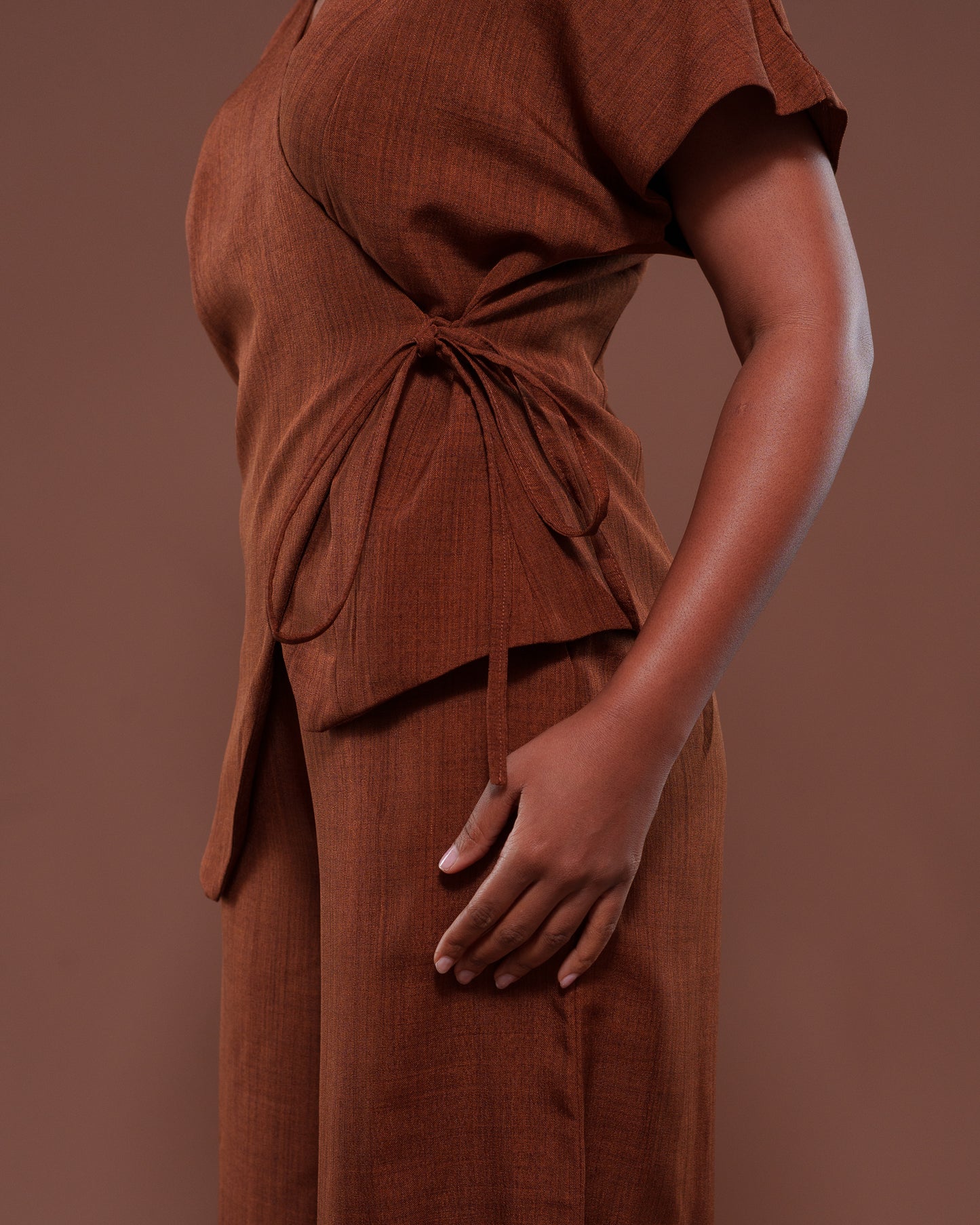 Camilla Wrap Top in Choco