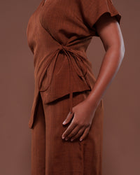 Camilla Wrap Top in Choco